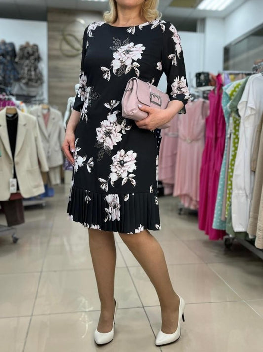 Long Sleeve Floral Pleated Dress🔥Buy 2 Free Shipping🔥