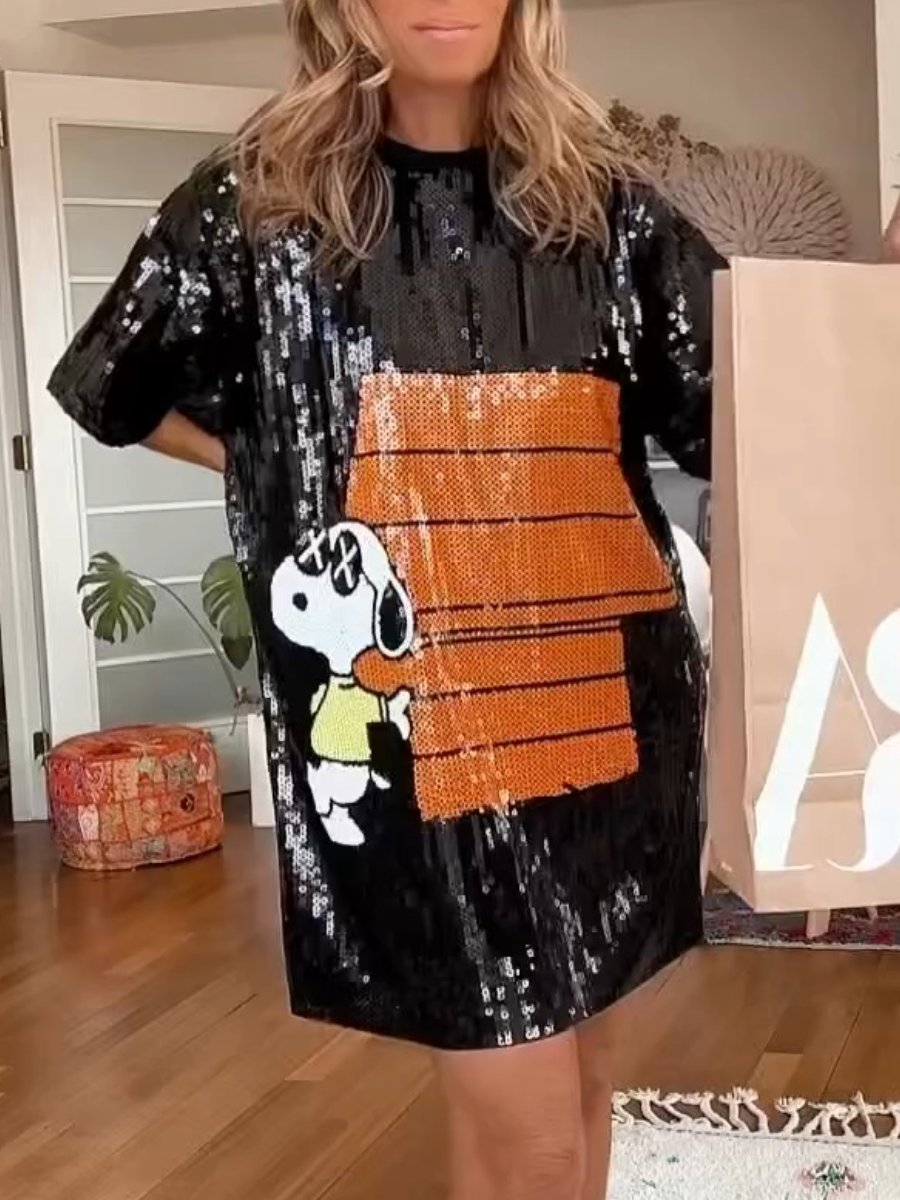 Sequin Snoopy Dress