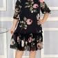 Floral Chiffon Half Sleeve Dress