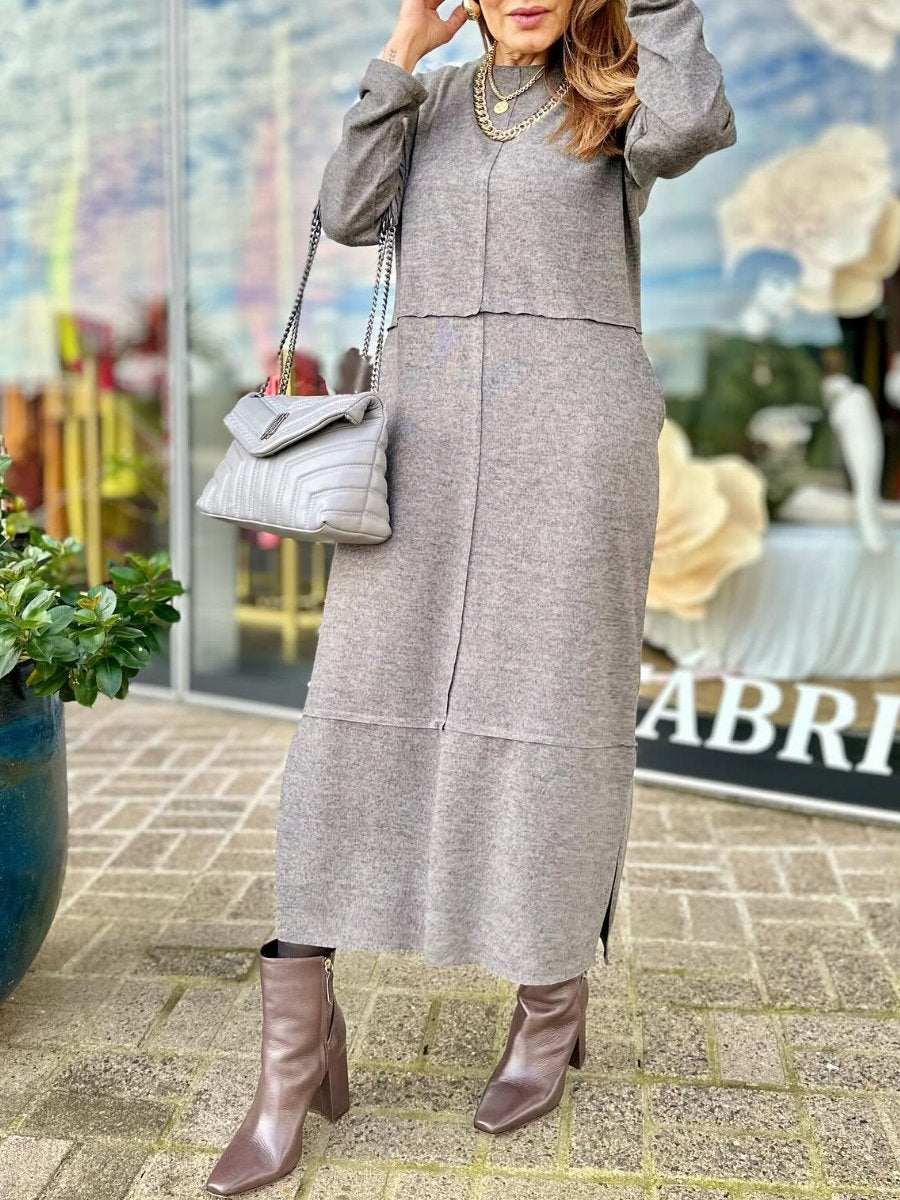 Comfortable Long Sleeve Cashmere Dress