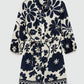 Floral Print Three Quarter Sleeve Dress