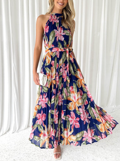 Navy Floral Midi Dress