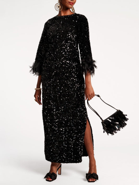 Black Sequin Party Dress