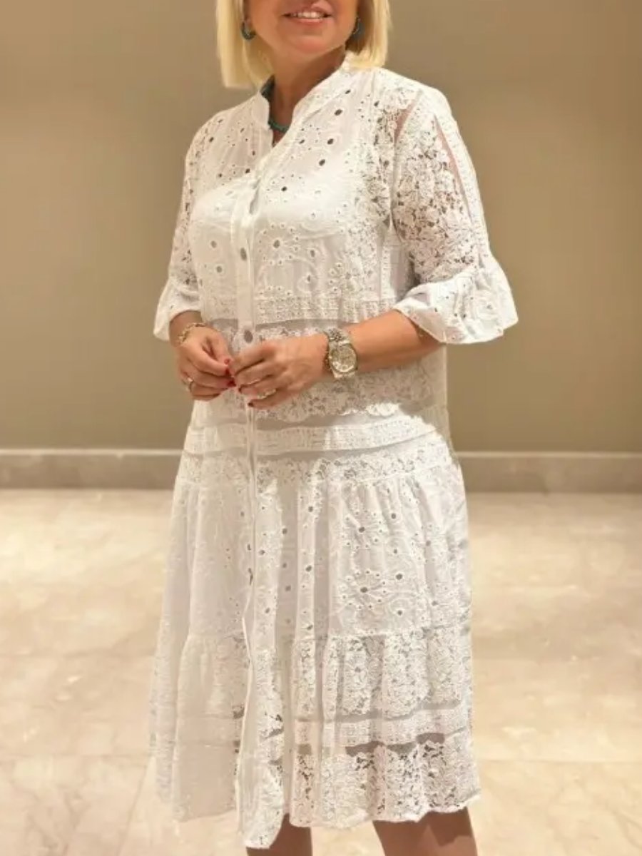 Cotton Lace Shirt Dress