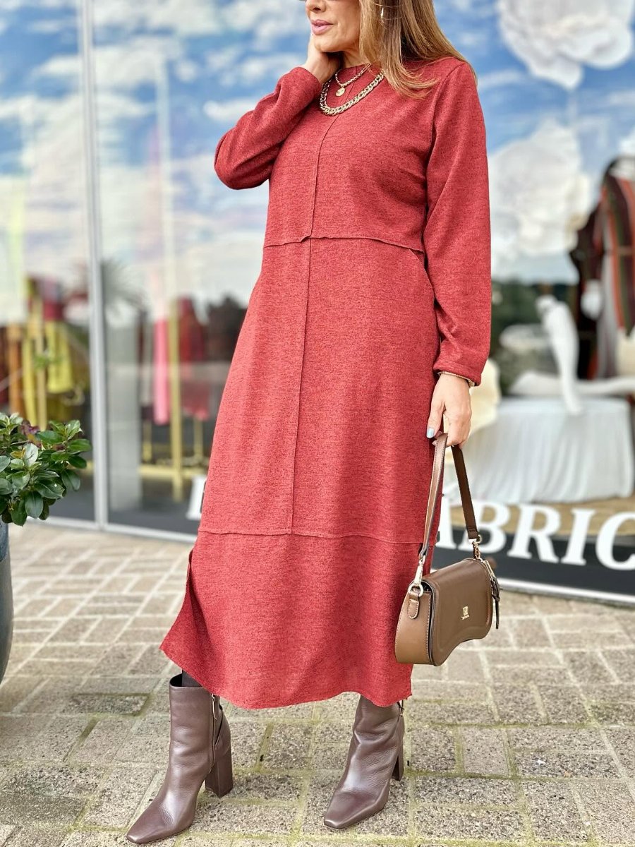 Comfortable Long Sleeve Cashmere Dress