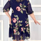 Floral Chiffon Half Sleeve Dress