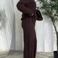 Casual Zipper Knitted Two-piece Suit