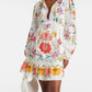 Floral Insects Linen Mini Dress