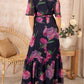 V Neck Chiffon Floral Dress