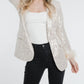 Silver Feather Trim Sequin Blazer