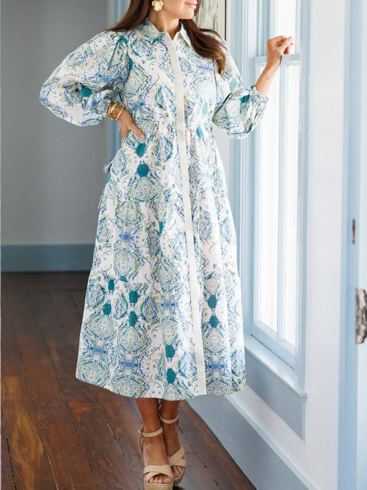 Gorgeous Printed Shirt Dress