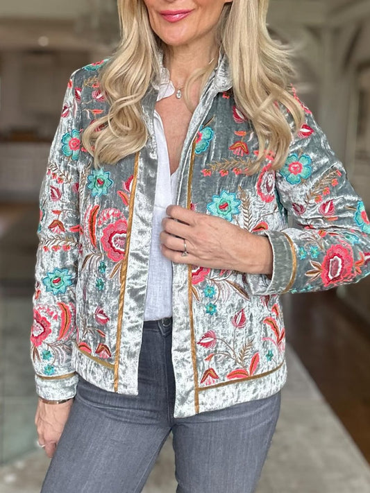 Embroidered Velvet Jacket