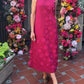 Cotton Poplin Fuchsia Maxi Dress