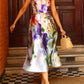 Elegant Colorful Sleeveless Midi Dress