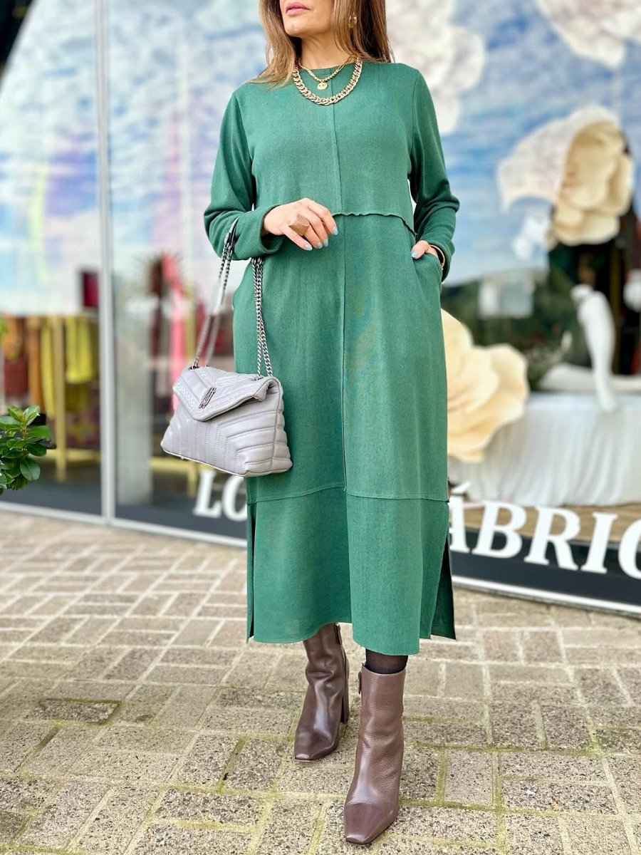 Comfortable Long Sleeve Cashmere Dress