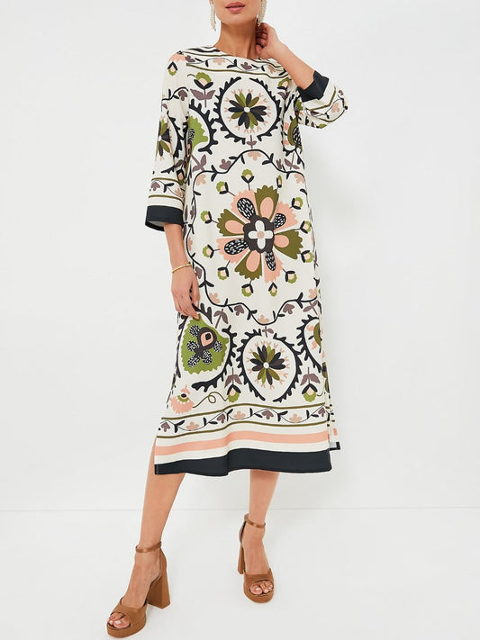 Long Sleeve Printed Dress