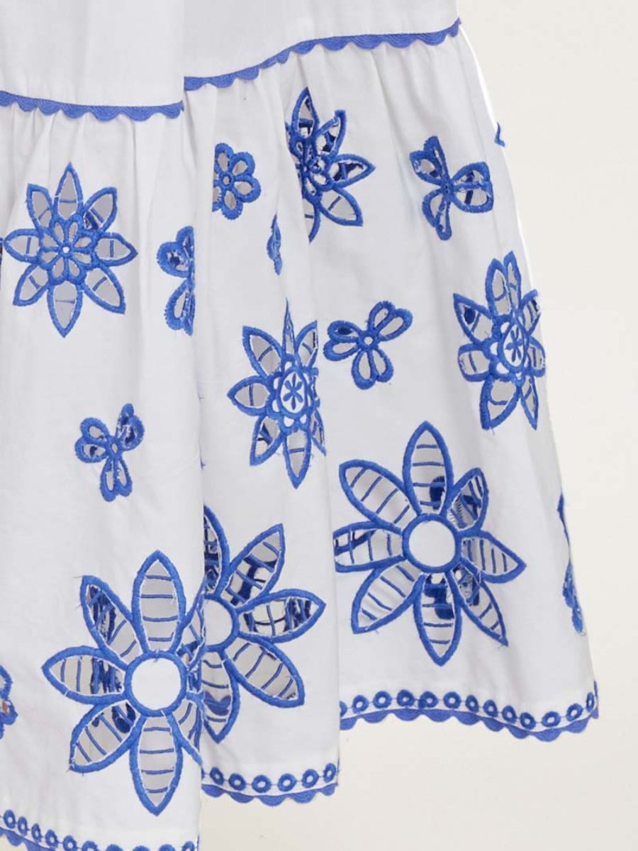 White Organic Cotton Embroidered Dress