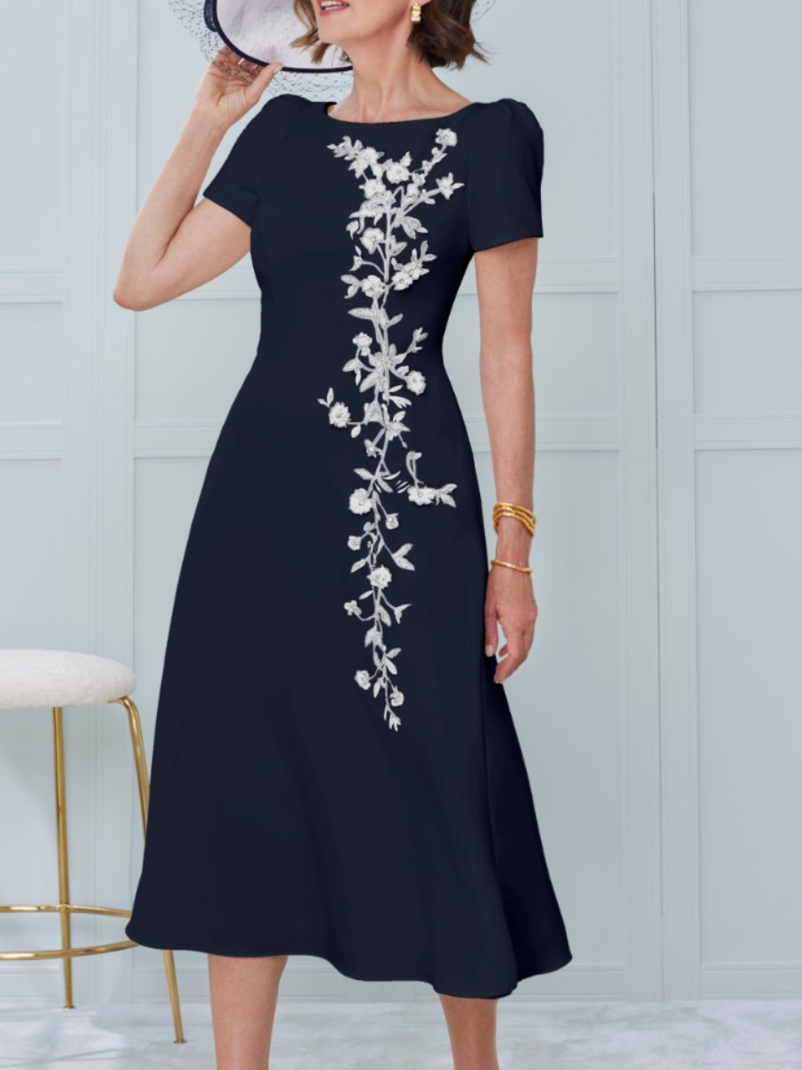 Elegant Lace Applique Dress