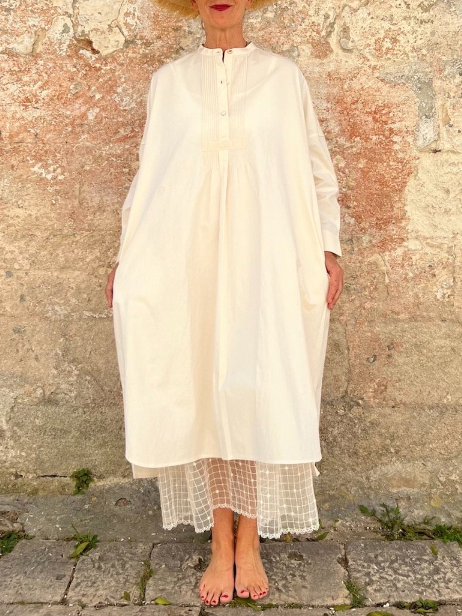 Cotton Lace Shirt Dress