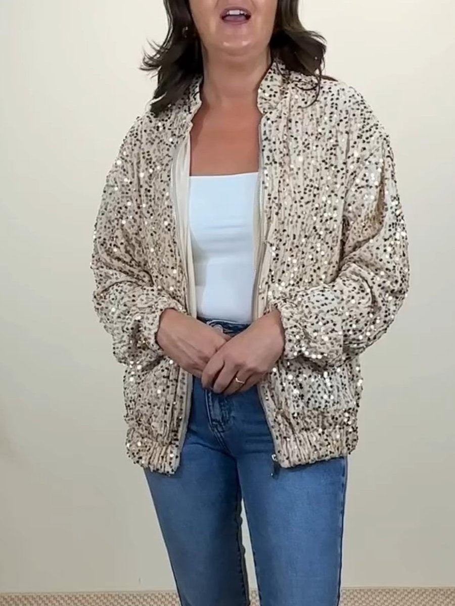 Fashion Sequin Bomber Jacket