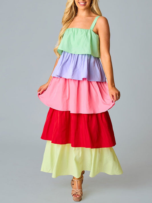 Colourful Tiered Maxi Dress