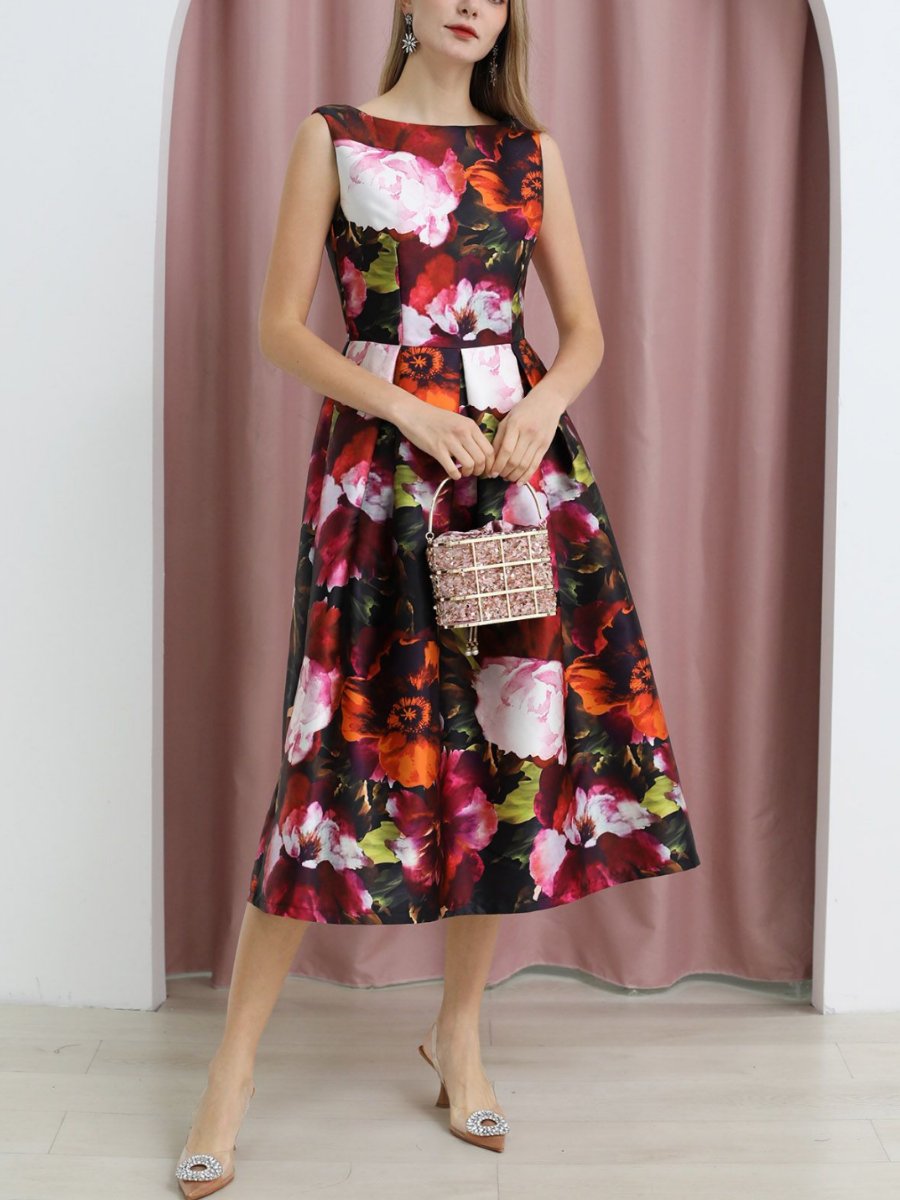 Watercolour Impression Sleeveless Dress