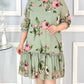 Floral Chiffon Half Sleeve Dress