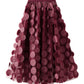 3D Wave Dot Mesh Midi Skirt