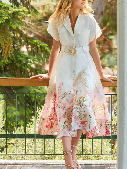 Gorgeous Floral Linen Shirt Dress