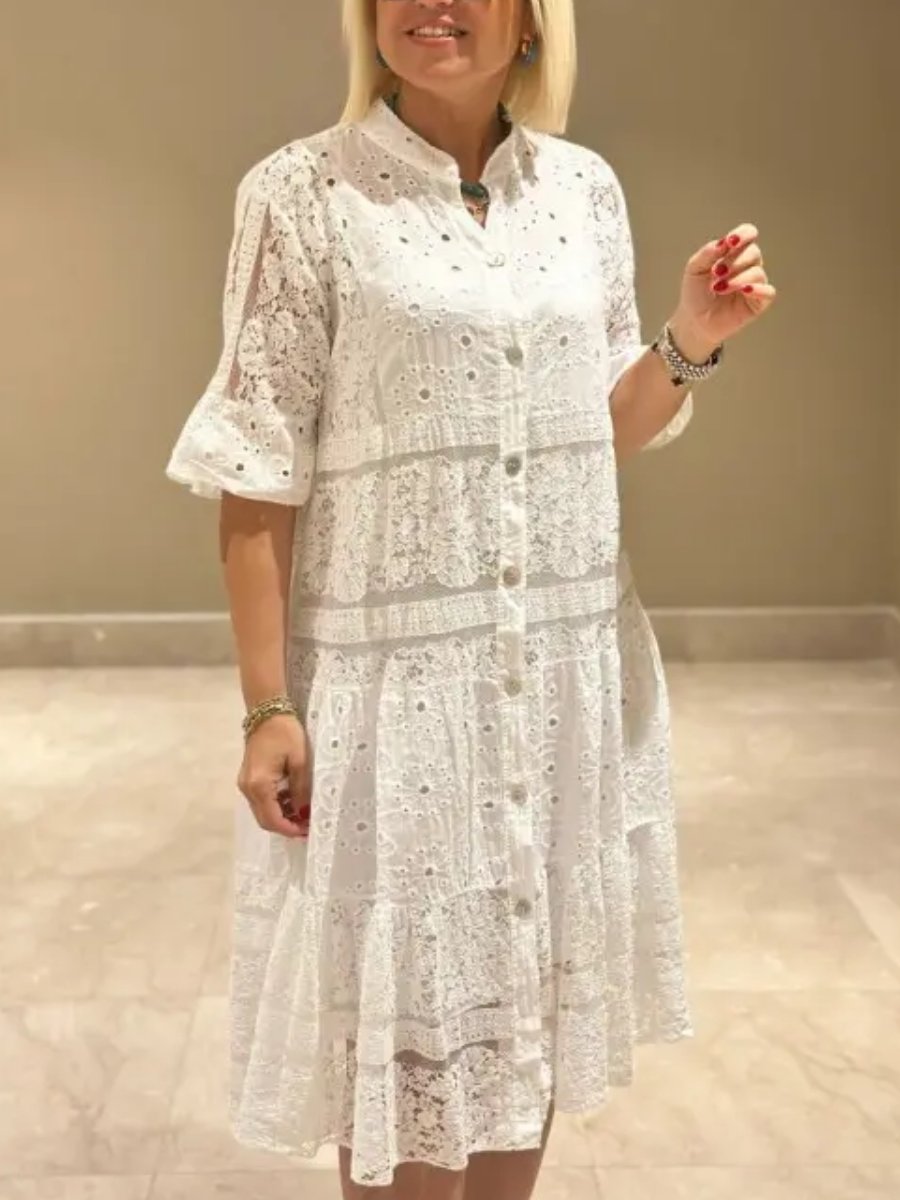 Cotton Lace Shirt Dress