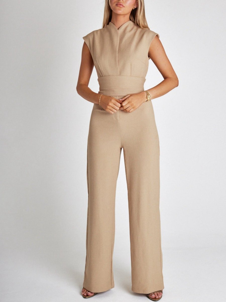 Women's Sleeveless Wide-Leg Jumpsuit