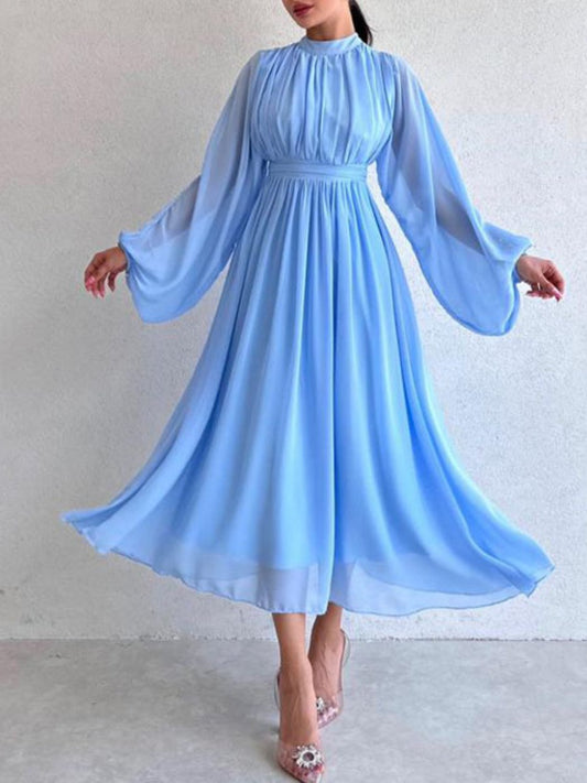 Long Sleeve Pleated Dress