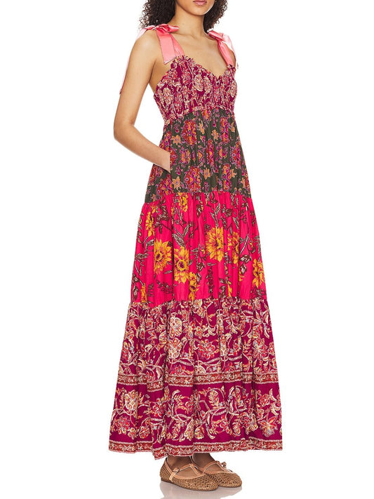 Boho Ribbon Maxi Dress