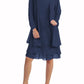 Chiffon Round Collar Dress with Outerwear