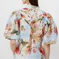 Rose Floral Silk Cotton Woven Blouse