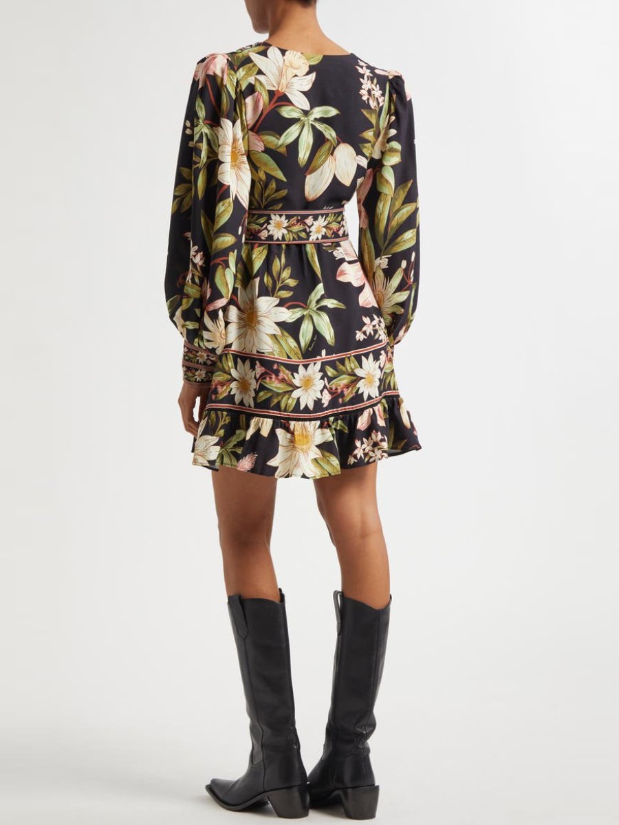 Surreal Flowers Long Sleeve Mini Dress