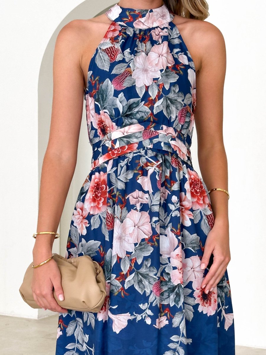 Neck Hanging Printed Dress