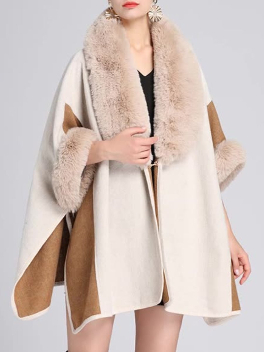 Fur-collar Cape Coat