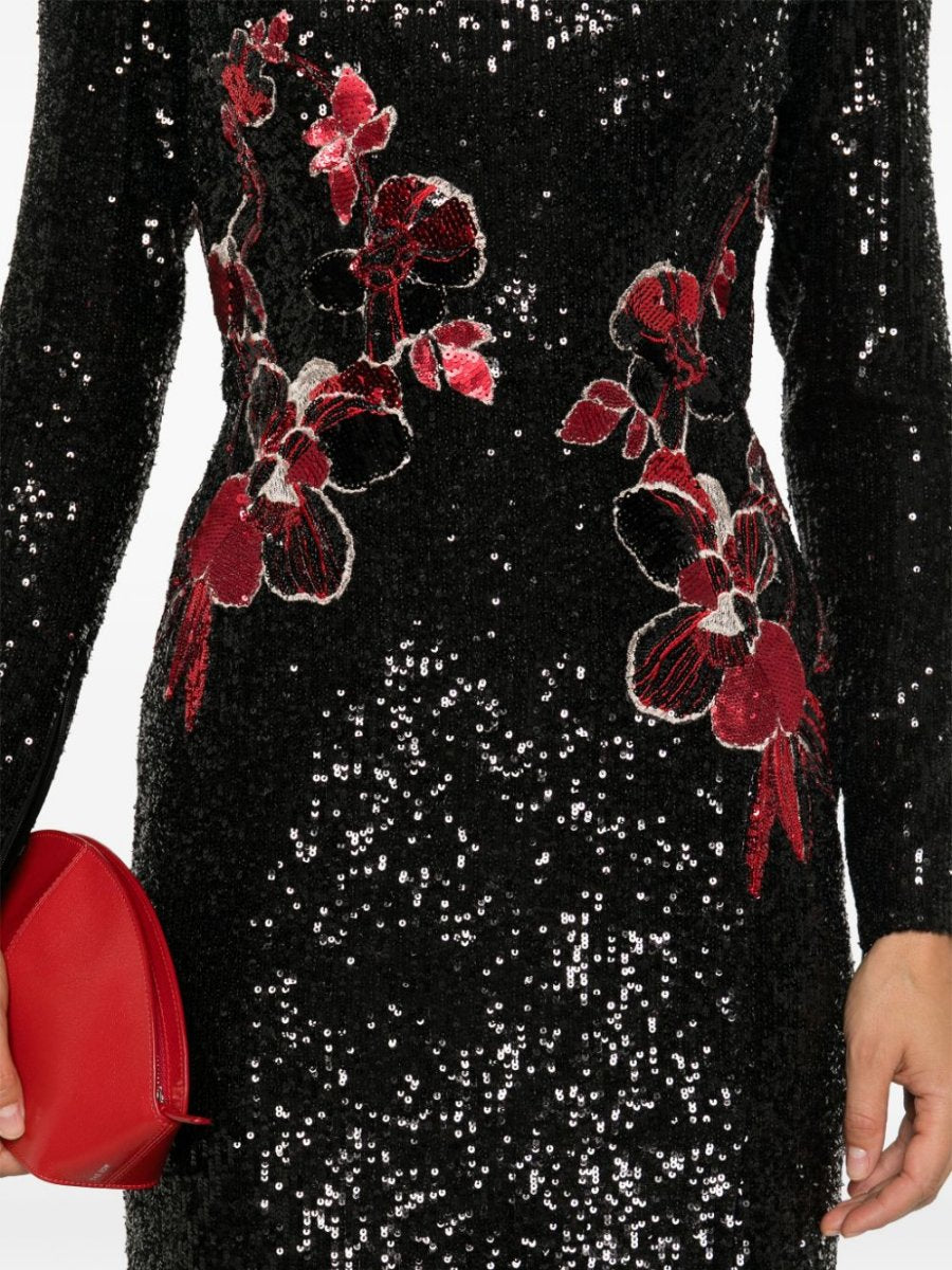 Sequin Embellishment Floral Dress