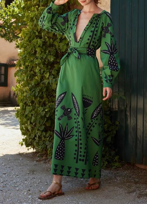 The Green Printed Summer Dress