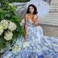 Dreamy Blue Floral Party Dress