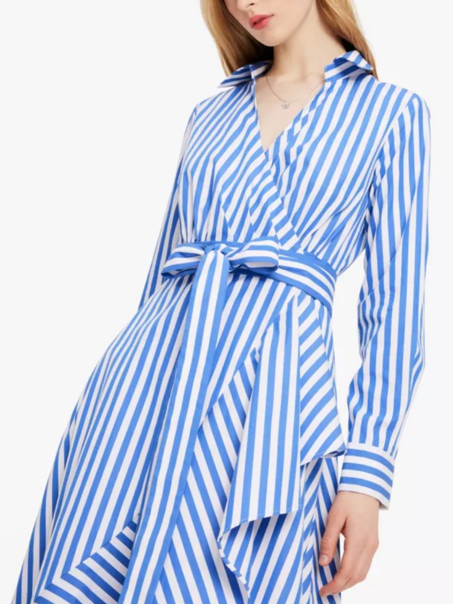 Blue Striped Shirt Dress