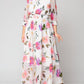 Floral Long Sleeve Chiffon Dress