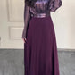 Purple Long Sleeve Party Dress