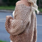 Puff Sleeve Sequined Sweater Cardigan