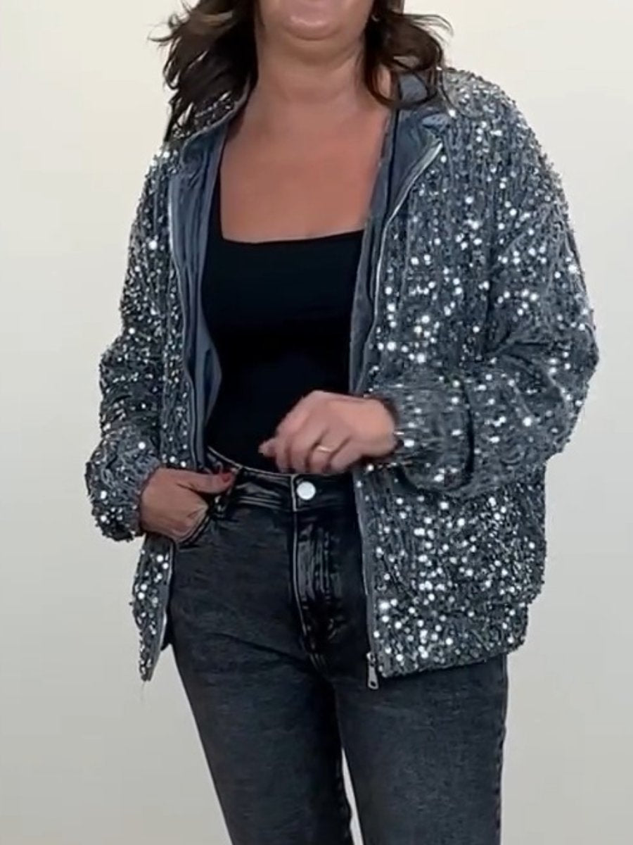 Fashion Sequin Bomber Jacket