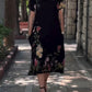 Black Floral Short Sleeve Dress