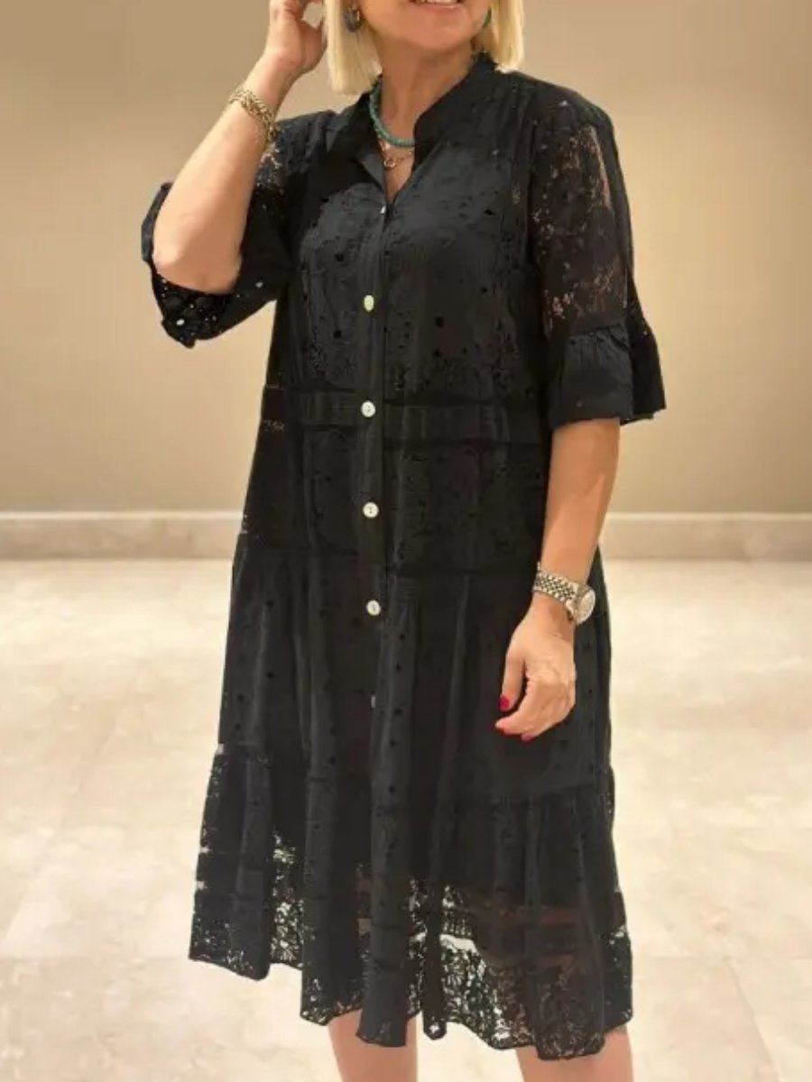 Cotton Lace Shirt Dress