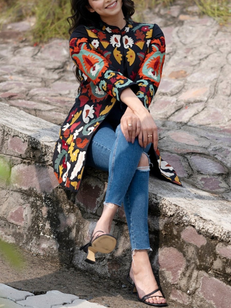 Embroidered & Ethnic Full Sleeves Cotton Jacket