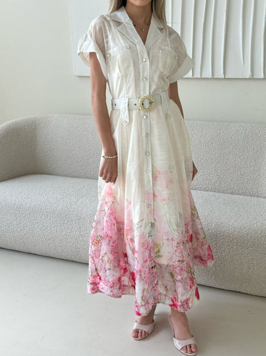 Gorgeous Floral Linen Shirt Dress